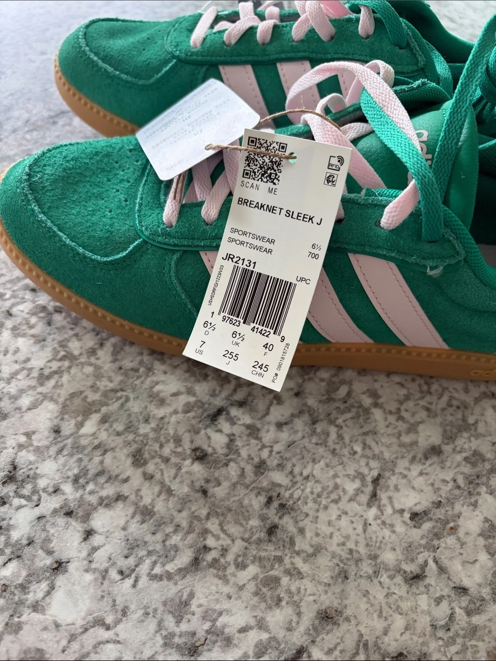 adidas women’s new with tags Breaknet Sleek J Green and Pink Sneakers